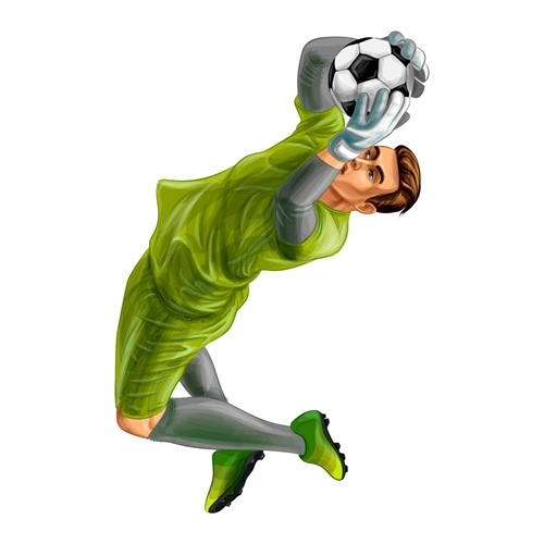 Soccer or Football Theme Goalkeeper Action Transparent Sticker